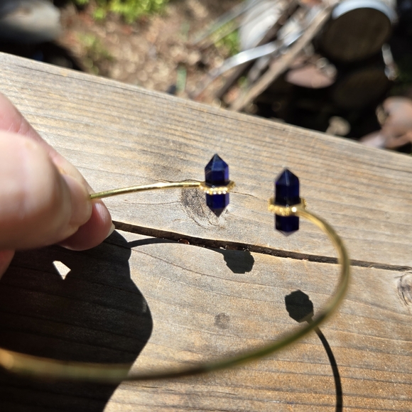 Sapphire points & Topaz sterling & gold bracelet NEW - Picture 7 of 10